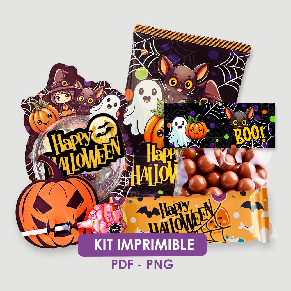 Kit imprimible envoltura halloween