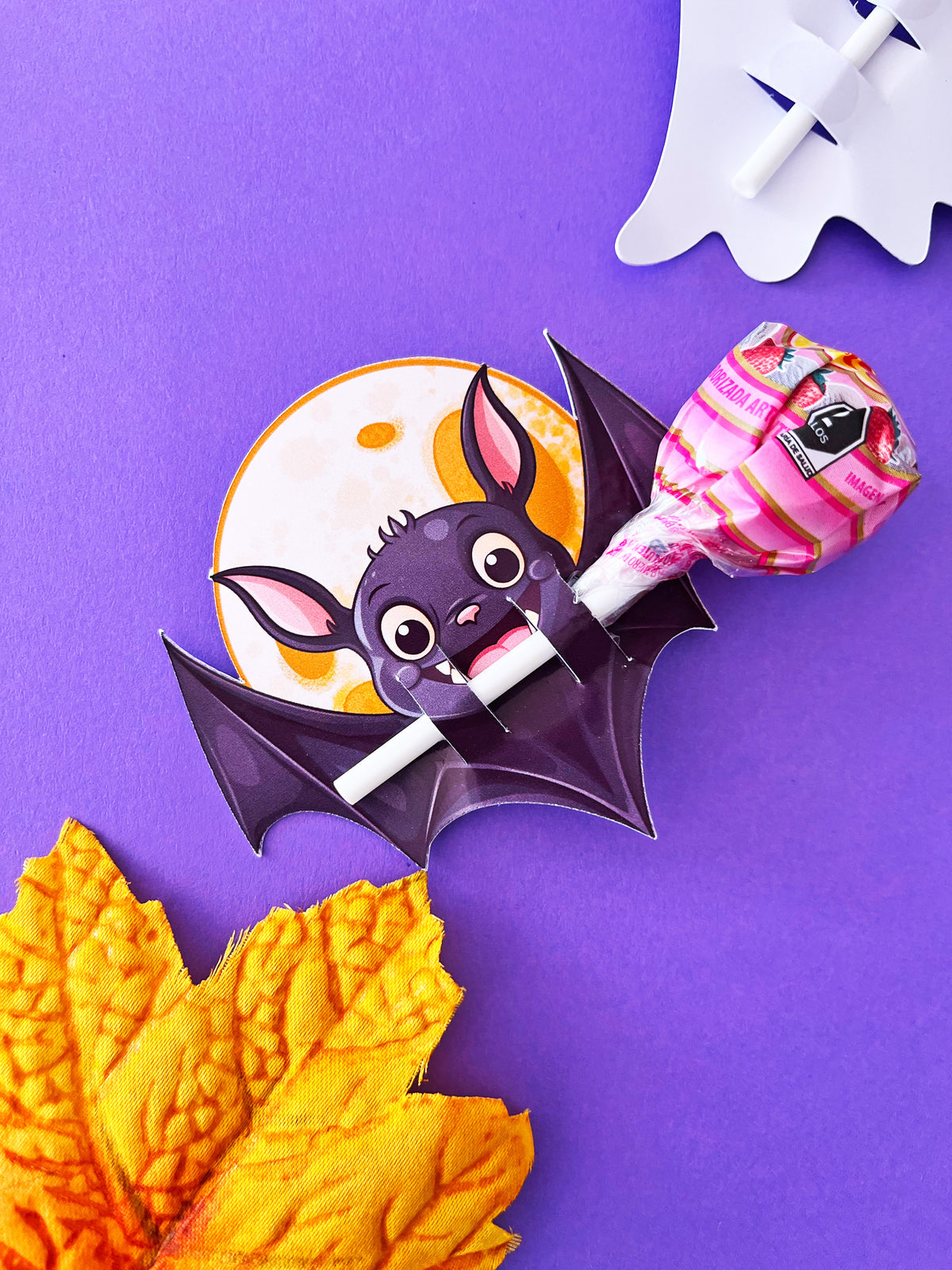 Porta Paletas Halloween — Calabaza, Fantasma y Murciélago