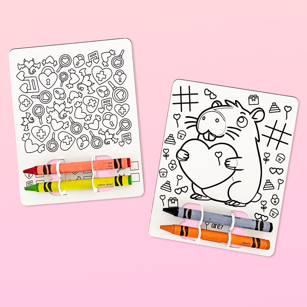 Tarjetas para colorear regalo San Valentin