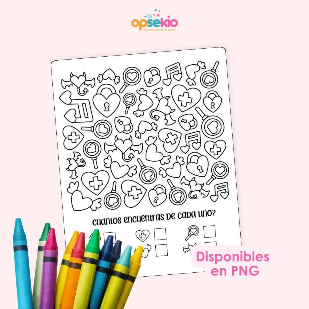 Tarjetas san valentin para colorear imprimible