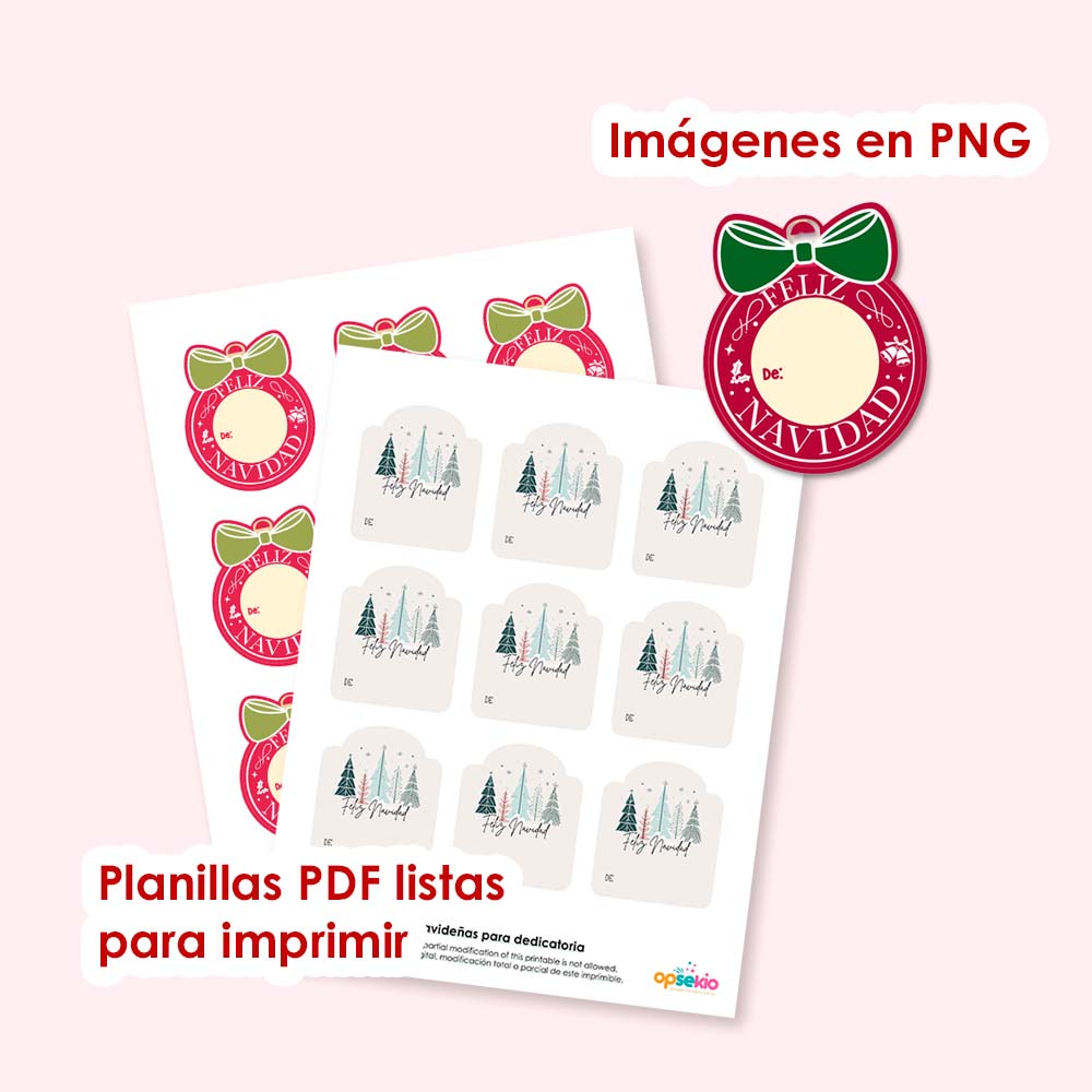 Etiquetas de navidad para imprimir