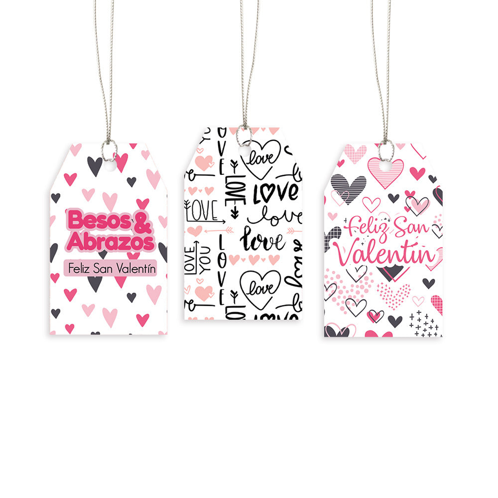 Etiquetas para 14 de febrero colgantes