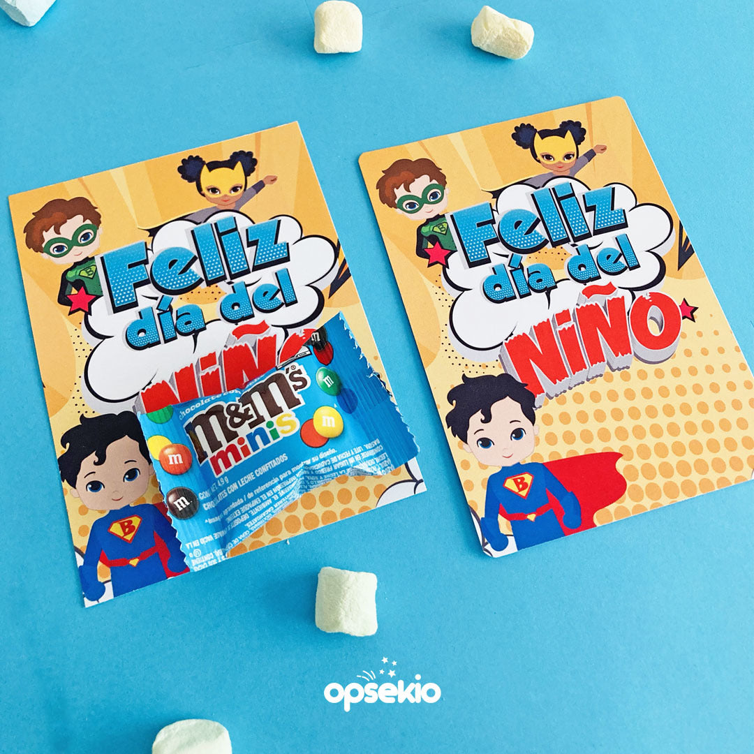 Etiquetas día del niño superheroes para imprimir
