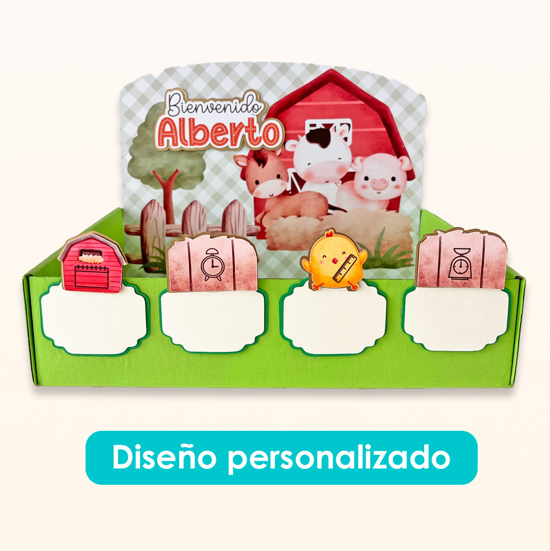 Letrero de nacimiento con charola personalizado