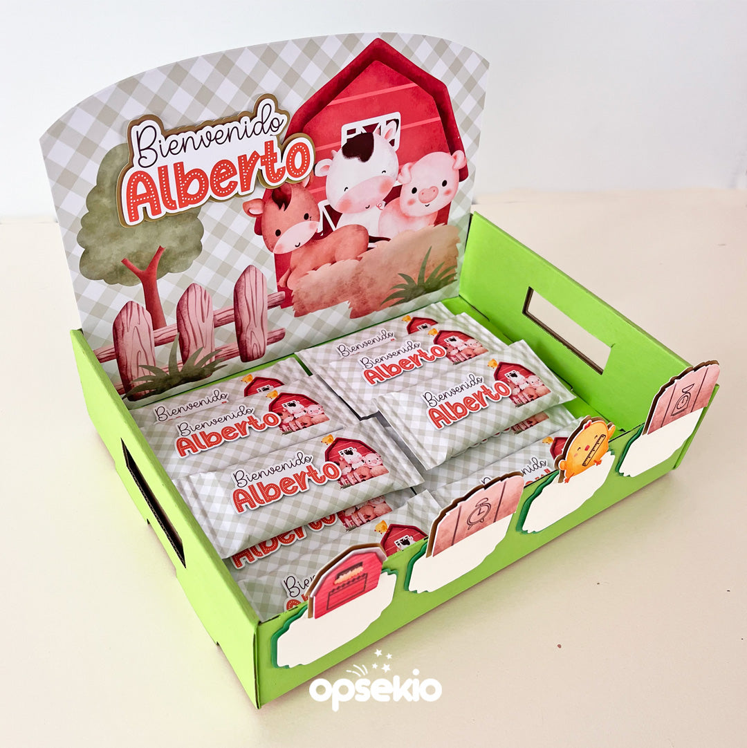 Letrero de nacimiento con charola personalizado