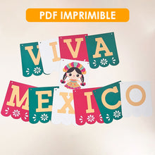 Banderines Viva Mexico para imprimir