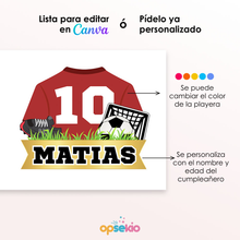 Cake Topper Futbol para Imprimir - Editable o personalizado
