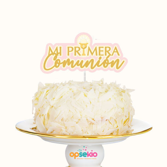 Kit imprimible para Primera Comunión – Banderines y cake topper