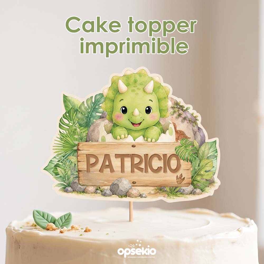 Cake topper dinosaurio bebé
