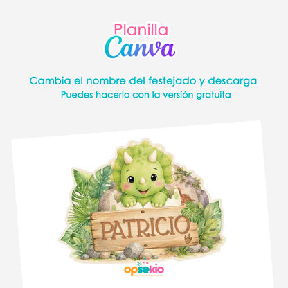 Cake topper dinosaurio bebé