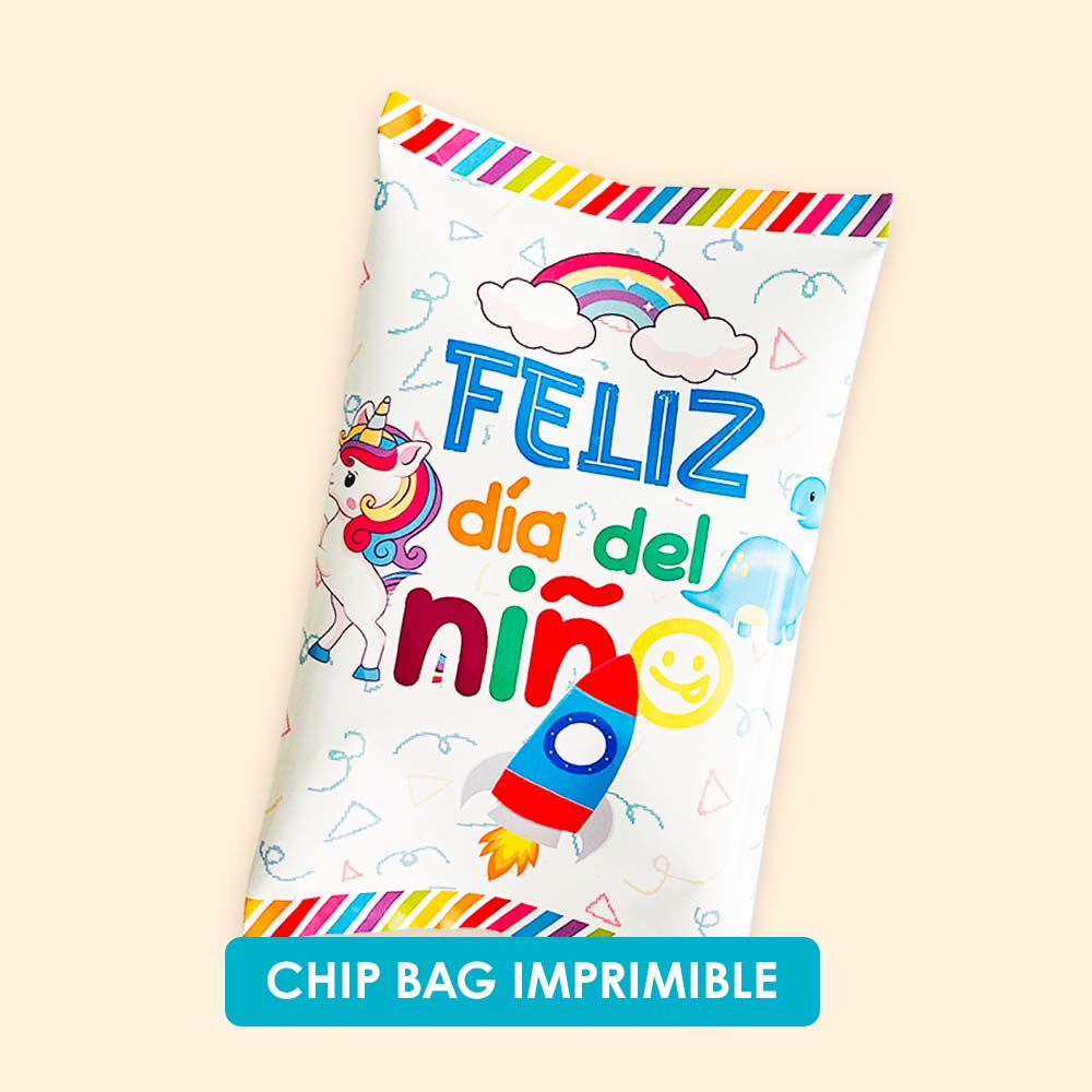 Chip Bag Feliz Día del Niño - Imprimibles en PDF y PNG