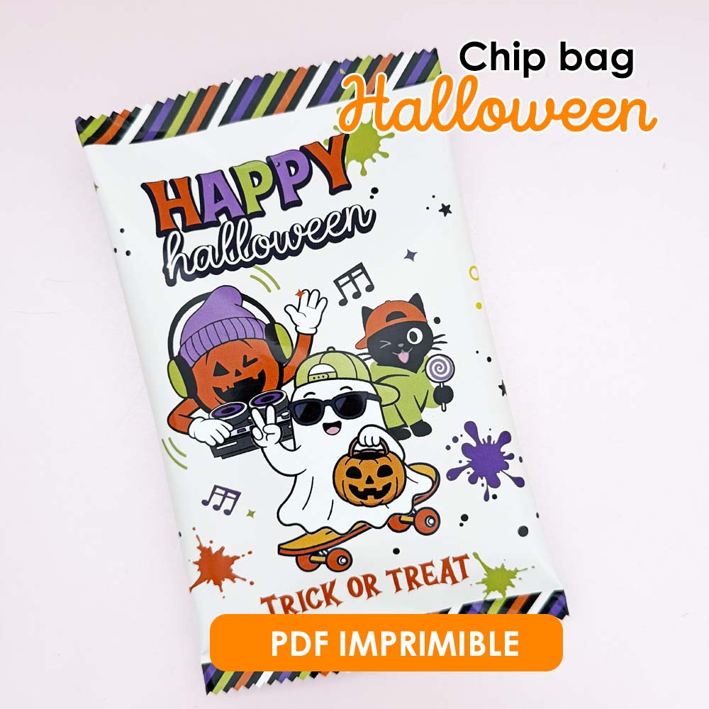 Chip Bag Spooky Fun Halloween — Bolsas Dulceros Imprimibles