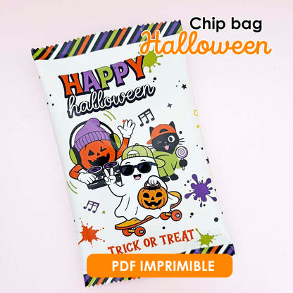 Chip Bag Spooky Fun Halloween — Bolsas Dulceros Imprimibles