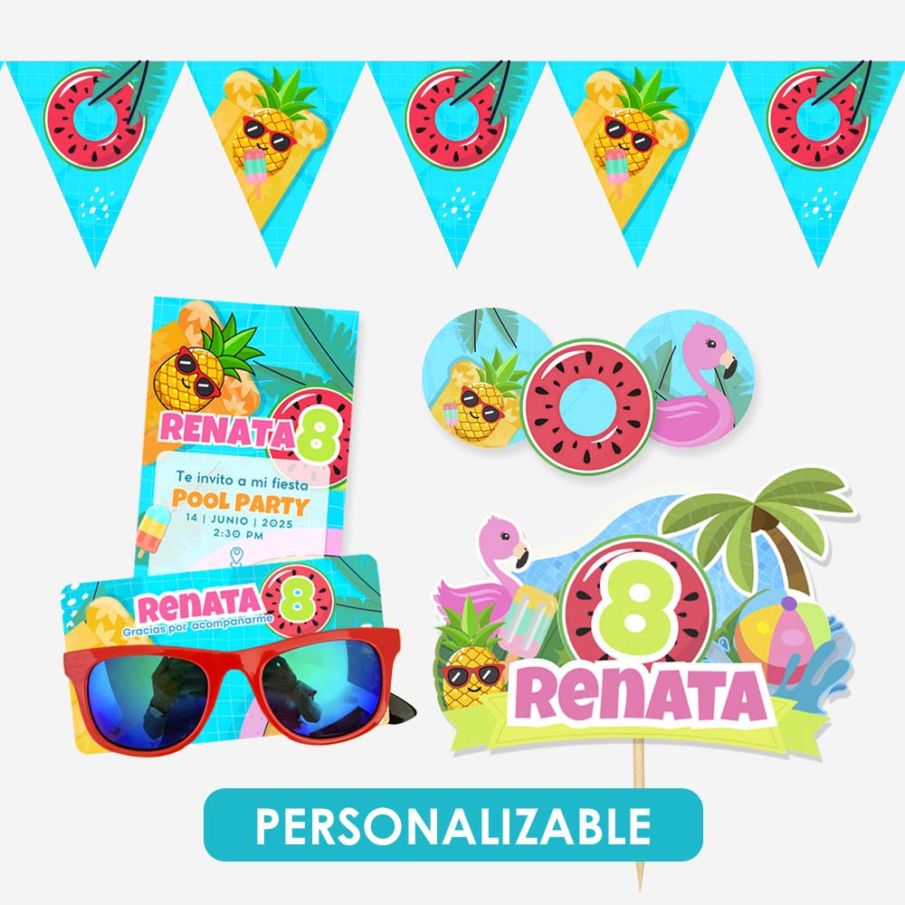 Decoracion Pool Party | Kit Imprimible