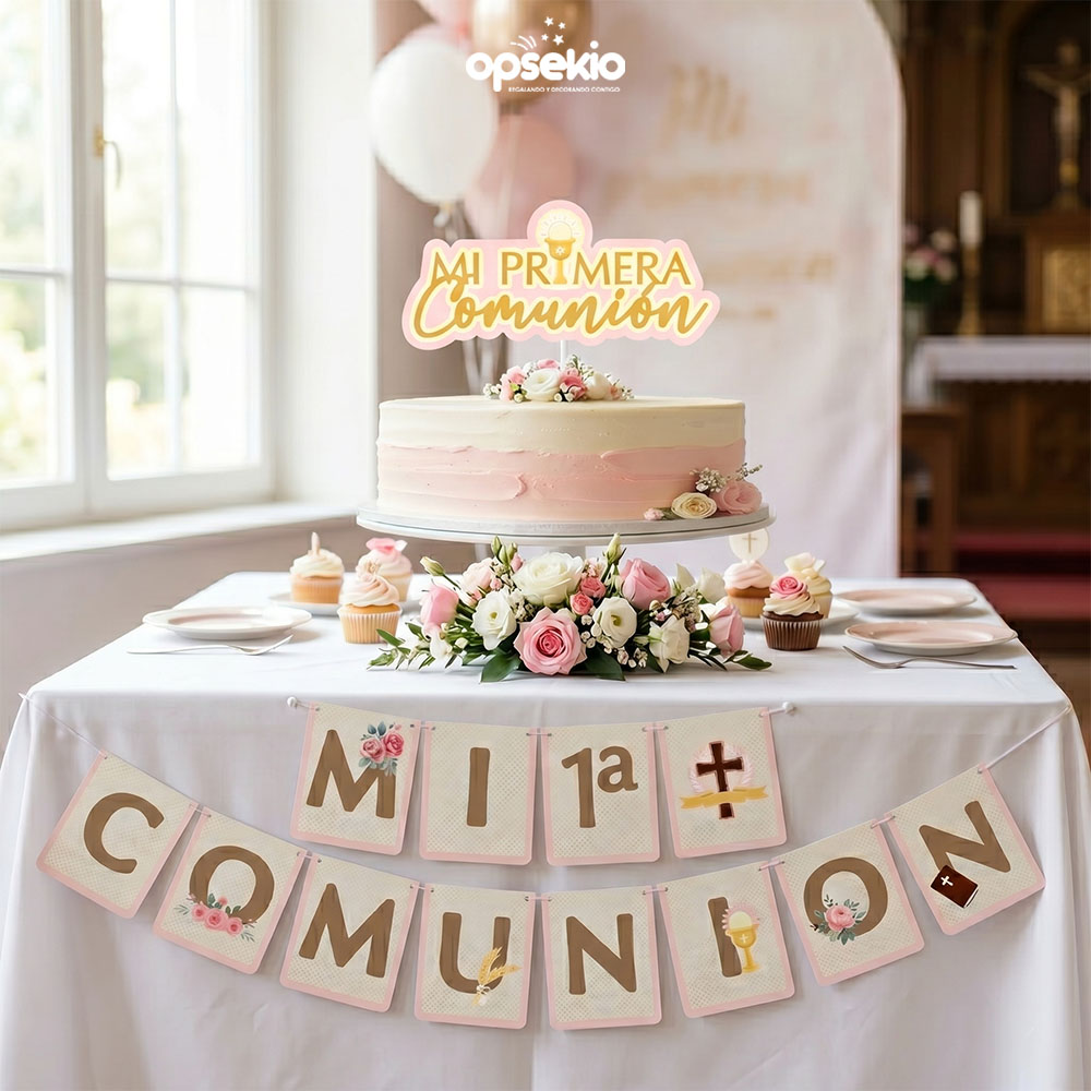 Decoración para Primera Comunión de Niña - Kit imprimible