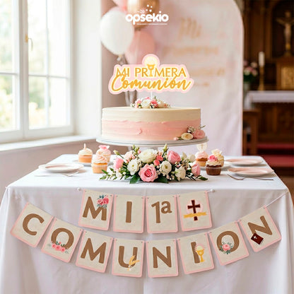 Decoración para Primera Comunión de Niña - Kit imprimible