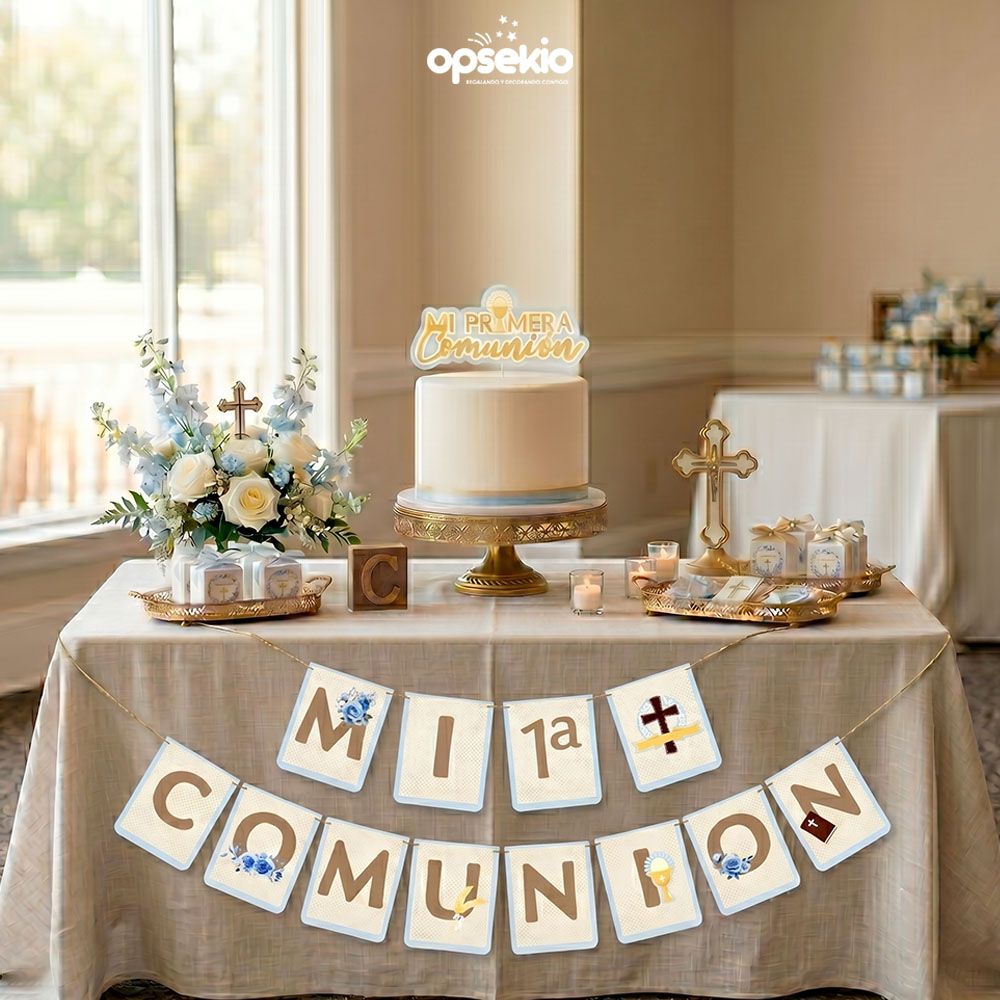 Decoración para Primera Comunión de Niño - Kit imprimible