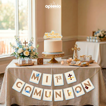 Decoración para Primera Comunión de Niño - Kit imprimible