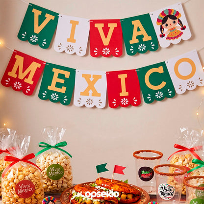 Banderines Viva Mexico para imprimir