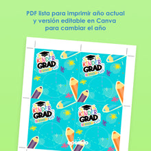 Porta Play-Doh Graduación Preescolar para Imprimir (Planilla PDF - Editable)