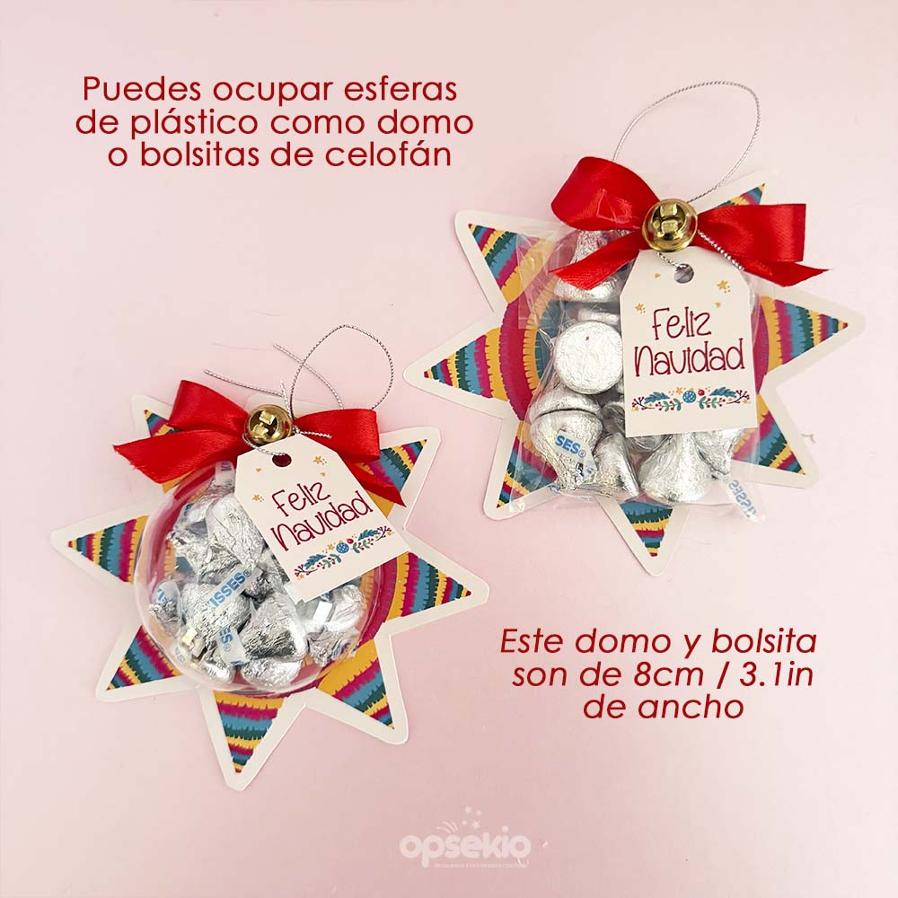 Dulcero piñata navideña tipo domo