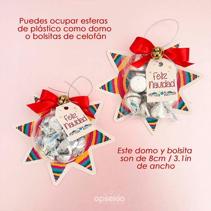 Dulcero piñata navideña tipo domo