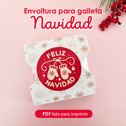 Envoltura Navideña para Galletas – PDF Imprimible | Detalles Navideños Fácil