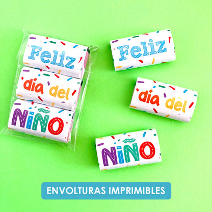 Envolturas chocolates feliz día del niño – Imprimible (PDF y PNG)
