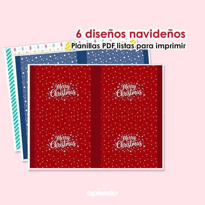 Envoltura navideña para chocolate – Kit imprimible para regalos o detalles navideños