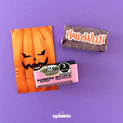 Etiquetas para chocolates Halloween mini imprimibles