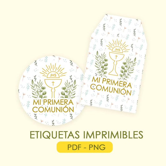Etiquetas primera comunión para imprimir gratis