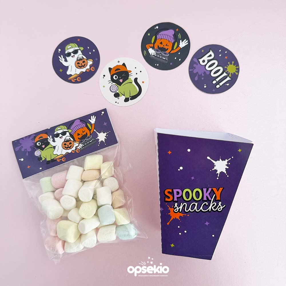 Kit Imprimible Halloween Spooky Fun — Envolturas y dulces PDF