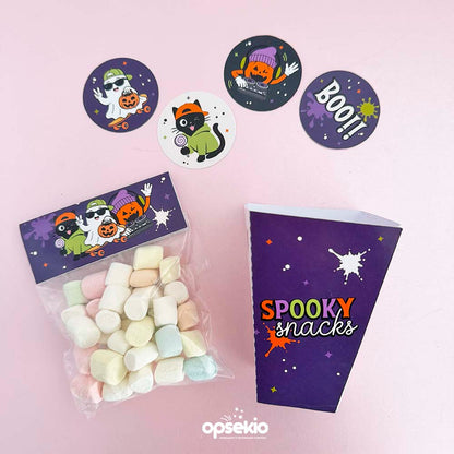 Kit Imprimible Halloween Spooky Fun — Envolturas y dulces PDF