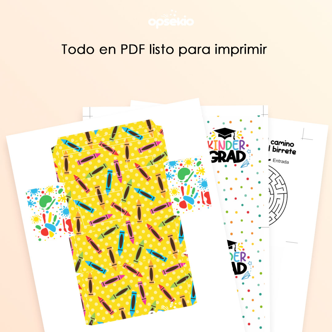Cajita de Regalo de Actividades Graduación Preescolar con Mini Libro (PDF)