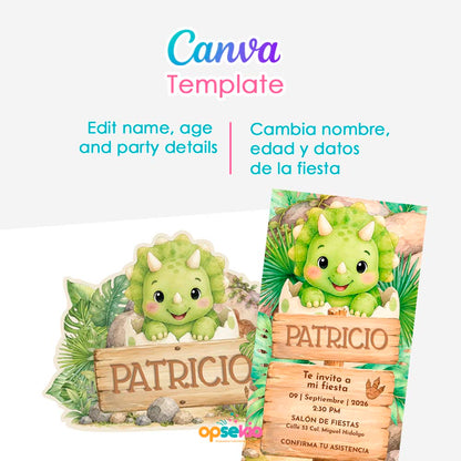 Kit imprimible dinosaurio bebe