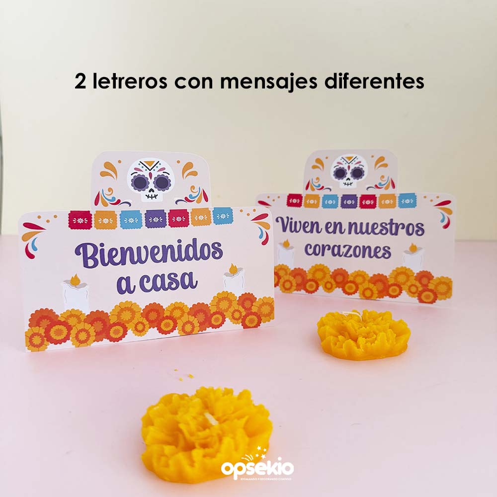 Letrero imprimible para altar Día de Muertos