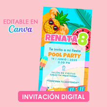 Invitación pool party editable gratis