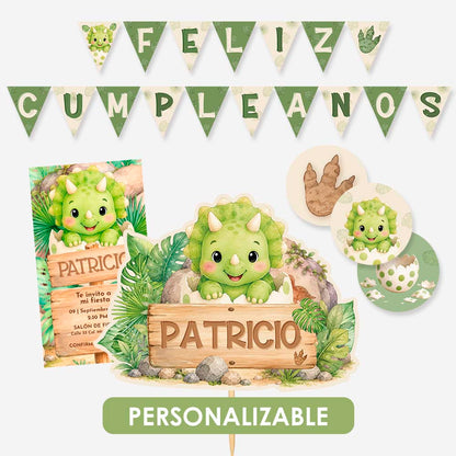 Kit imprimible dinosaurio bebe