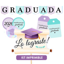 Kit imprimible graduación lavanda y menta