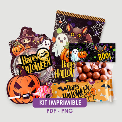 Kit imprimible envoltura halloween