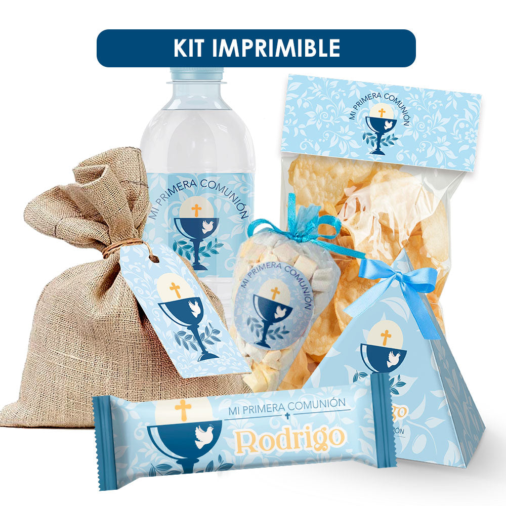 Kit imprimible primera comunion niño