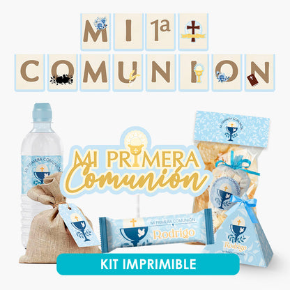 Decoración para Primera Comunión de Niño - Kit imprimible
