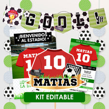 Kit de Imprimibles para Decorar Fiesta de Fútbol (PDF, PNG y Editable en Canva)