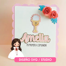 Letrero primera comunion para mesa svg