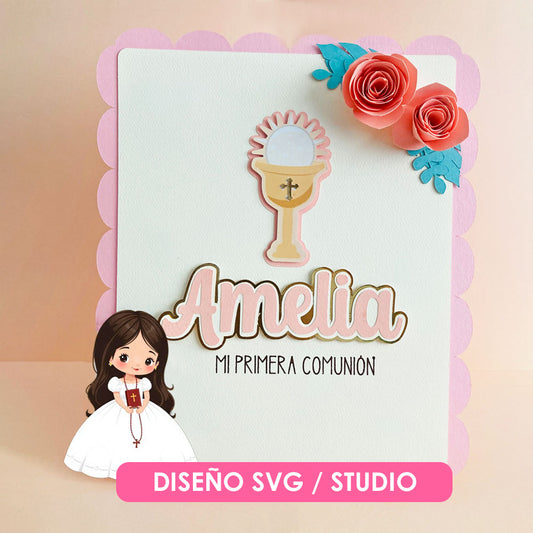Letrero primera comunion para mesa svg