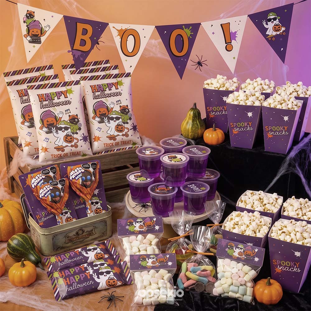 Kit Imprimible Halloween Spooky Fun — Envolturas y dulces PDF