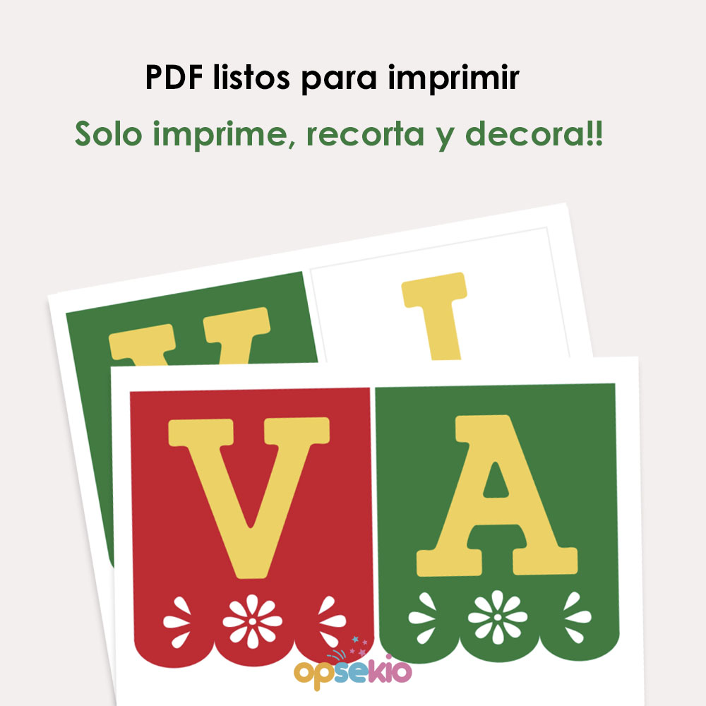 Banderines Viva Mexico para imprimir