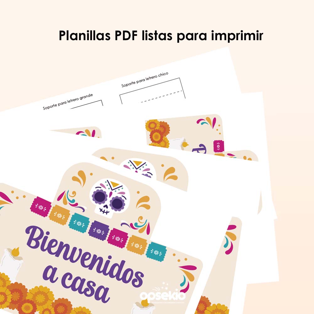 Letrero imprimible para altar Día de Muertos