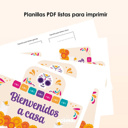 Letrero imprimible para altar Día de Muertos