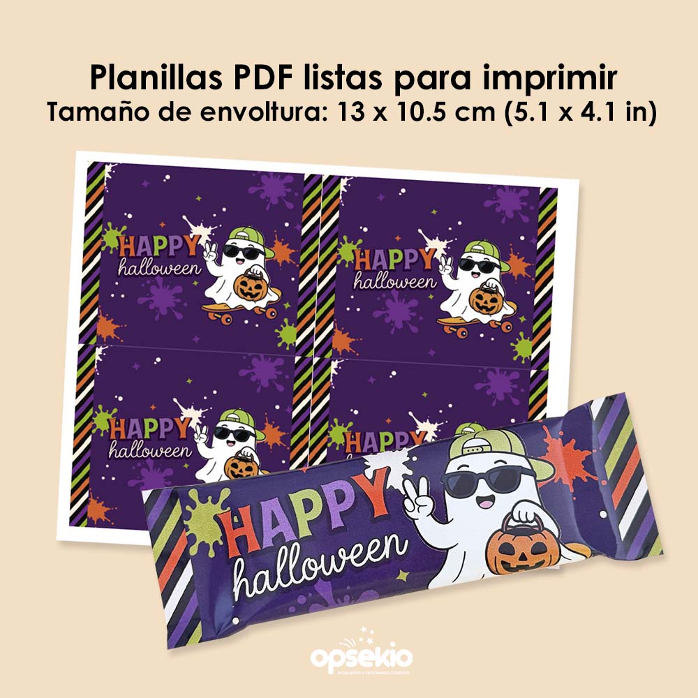 Kit Imprimible Halloween Spooky Fun — Envolturas y dulces PDF